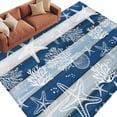 thumbnail image 6 of Navy Blue Coastal Beach Area Rug 8x10 Washable Rug Non Slip Nautical Starfish Coral Vintage Wooden Large Area Rug Soft Stainresistant Indoor Floor Carpet for Bedroom Home Office Dining Room, 6 of 8