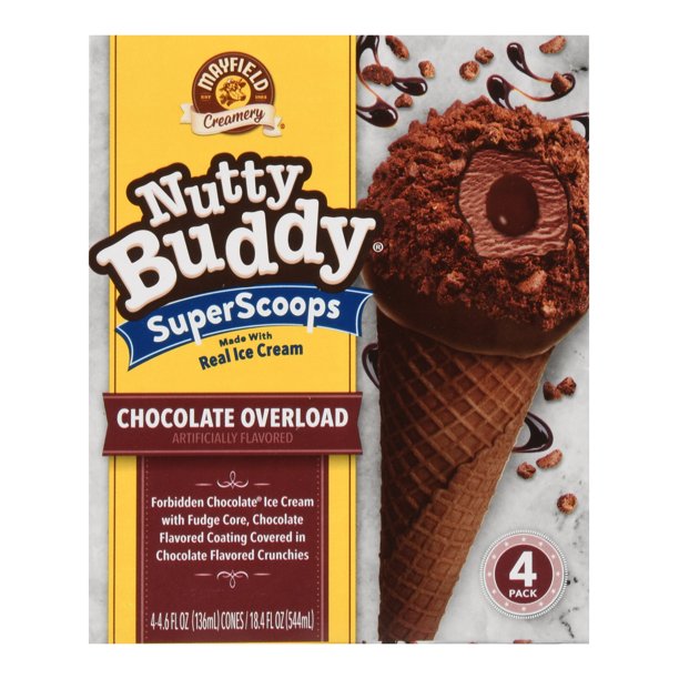 Mayfield Chocolate Overload Ice Cream Cone 4 Count Walmart Com Walmart Com
