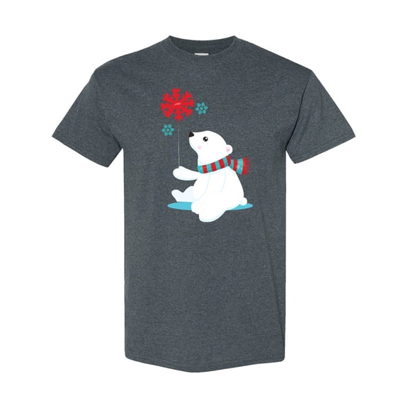 Inktastic Polar Bear, Bear with Scarf, Cute Bear, Snowflakes T-Shirt