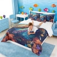 thumbnail image 4 of Manfei Colorful Sea Turtle Bedding Comforter Set for Kids Boys and Girls, Ocean Marine Life Print Full Bedding Set, Reversible 7-Piece, 4 of 6