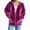 Hot Pink, variant on Women's Velour Hooded Jacket Long Sleeve Full Zip Velvet Jacket Fall Winter Soft Warm Outerwear with Pockets