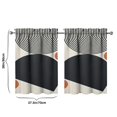 thumbnail image 4 of Vintage Modern Abstract Geometric Lines Boho Tier Cafe Curtains for Bathroom Living RV Rod Pocket Window Drapes 36 Inch 2 Panels Set 28"x36" 2 Panels Window Treatment Tiers, 4 of 4
