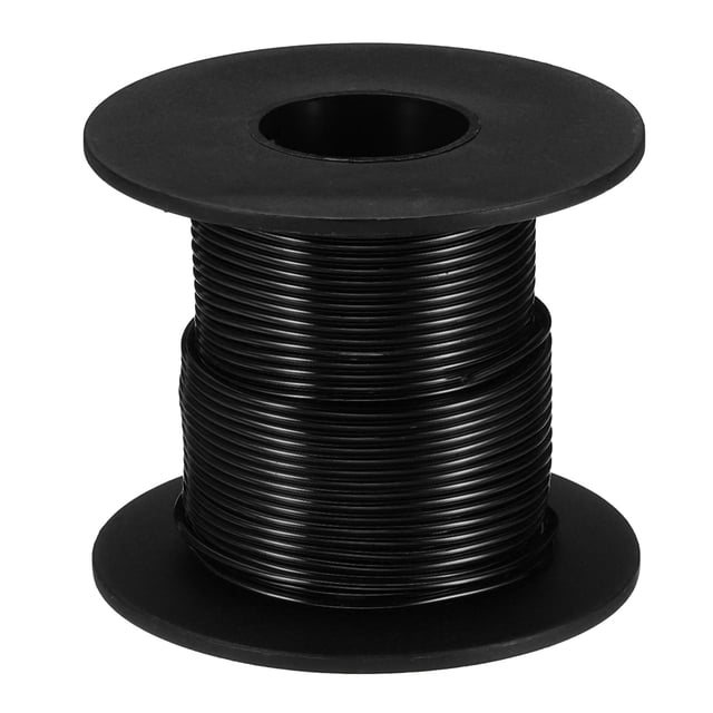Uxcell Alambre de aluminio de 20m, 1Pc Alambre de joyería de aluminio de 1.5mm 14 Gauge para hacer joyas y manualidades, Negro