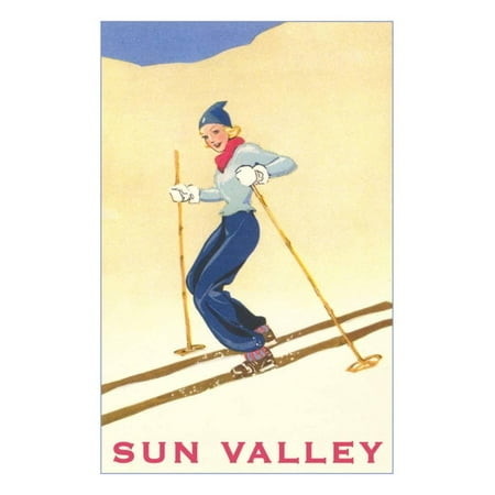 Skiiing in Sun Valley, Idaho Print Wall Art