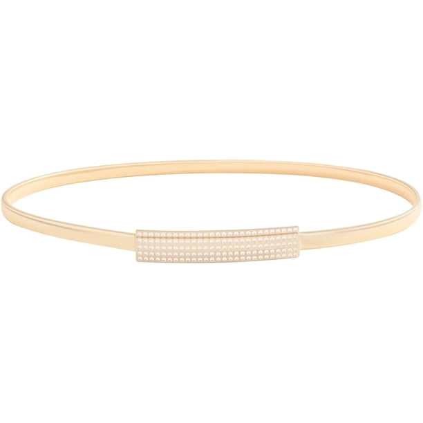 Cinturón fino elegante con diamantes de imitación, cinturón fino de moda, cinturón ultraelástico para mujer, cadena ajustable, elástico