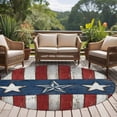 thumbnail image 4 of Western American Flag Round Area Rug 6Ft Washable Circle Rugs for Bathroom Office, Red White Striped Vintage Non-Slip Carpet Floor Mats Indoor Outdoor Carpet Runner Aesthetic Home Decor, 4 of 8