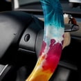 thumbnail image 5 of Tie Dye Car Wheel Cover, Steering Wheel Covers 14.5 Inch Printing PVC Leather Auto Accessories, 5 of 6