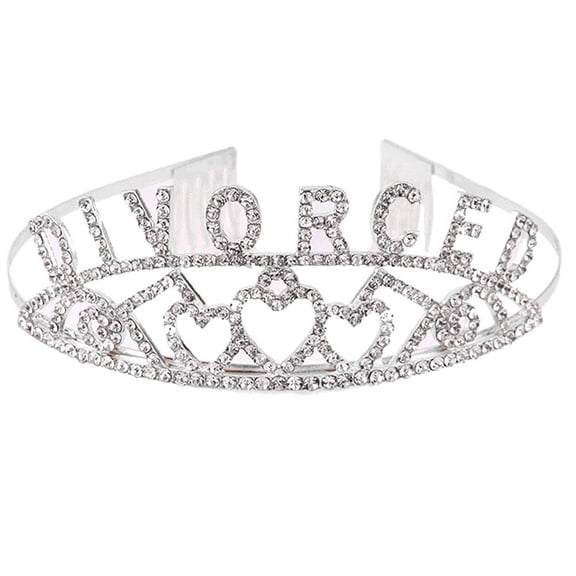 vlrwzc Divorced Crowns and Tiaras, Rhinestone Crystal Divorced Crown for Women, Divorce Party Hair Accessories