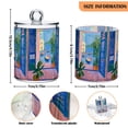 thumbnail image 5 of Yayeee 2 Pack Qtip Holder Bathroom Cotton Swab Canister with Lid Clear Dispenser Set, Purple Window, 5 of 6