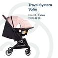 thumbnail image 3 of Bebesit Travel System Soho Carriola y Autoasiento Reclinable hasta 22 kg, 3 of 9