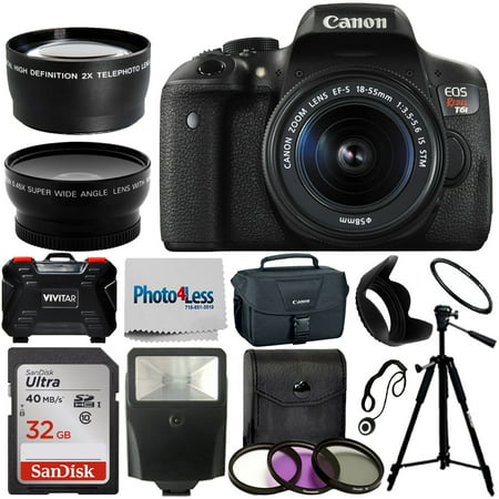 Canon EOS Rebel T6i SLR Camera 18-55mm STM Lens + 32GB Accessory