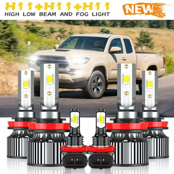 For Toyota Tacoma 2016 2017 2018 2019 2020 - 6x Combo LED Headlight   Fog Light Bulbs Kit 6500K White