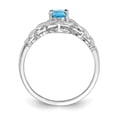 thumbnail image 2 of 10k White Gold Light Swiss Blue Topaz Diamond Ring - Size 7, 2 of 3