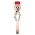 thumbnail image 3 of Clara Pucci 14K Rose/White Gold 1.42ct Ruby Solitaire with Accents Ring, 3 of 8