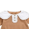 thumbnail image 4 of Autumn Baby Girls Cute Rompers Ruffles Collar Long Sleeve Solid Color Button Jumpsuits Clothes Black 6-12 Months, 4 of 7