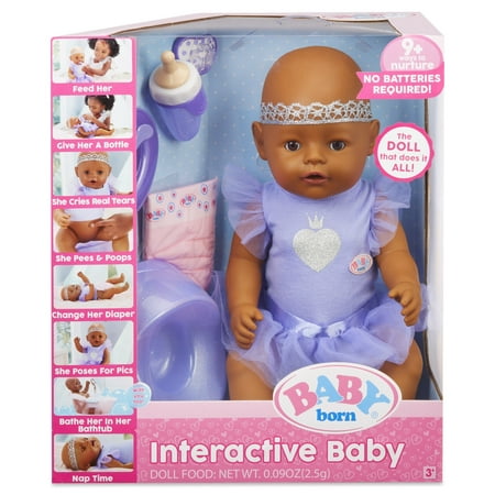 BABY born Interactive Baby Doll- Dark Brown Eyes