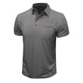 thumbnail image 4 of Summer European And American Men's Short Sleeved Men's Lapel T-shirt Color Blocking Top 2XL, 4 of 5