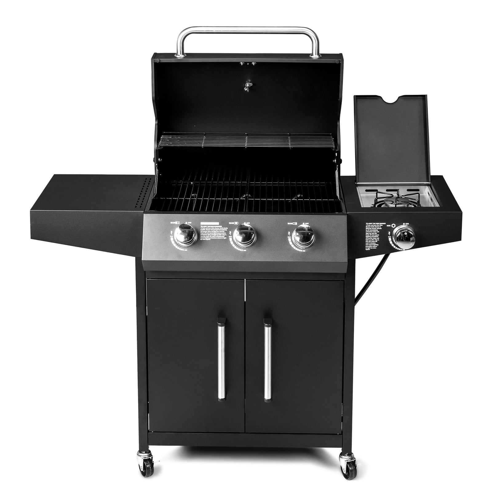 OverPatio Propane Gas BBQ Grill for Outdoor Cooking,Barbecue,3+1 Burners