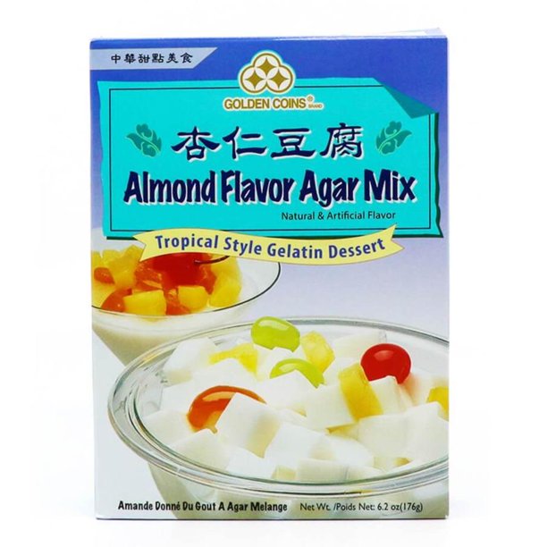 Golden Coins Almond Flavor Agar Mix Gelatin Mix 6.2 Oz (176 g) 美国金币