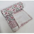 thumbnail image 3 of Yuvancrafts Indian Pink Kantha Cotton Quilt, Twin - Reversible, 3 of 3