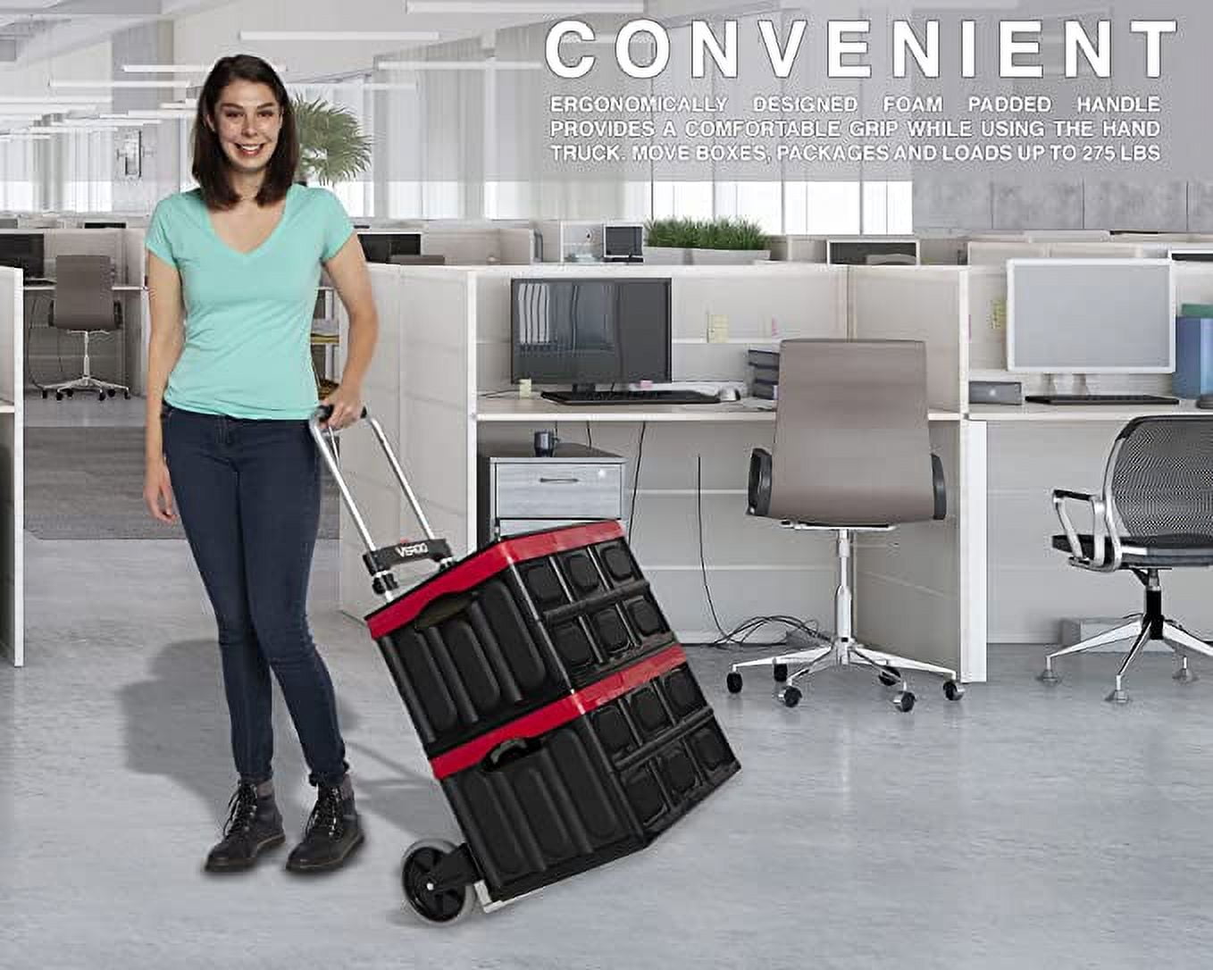 Vergo Industrial 275 lbs Capacity Folding Hand Truck Dolly (S300BT)