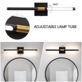 thumbnail image 3 of Faziyo Lámparas de tocador de oro negro para baño sobre espejo Apliques de baño LED de 24 pulgadas Luces de imagen modernas de 4000 K para pinturas (horizontal y vertical), 3 of 5