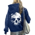 thumbnail image 4 of Bibifish Womens Full Hooded Hoodies With Graphic Print Back Print Casual Hoodies With Pocket Relaxed Fit Outdoor Edgy Street Style Pullover, 4 of 6
