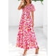 thumbnail image 4 of Vestido PRETTYGARDEN 2025 Boho Floral Maxi con Escote en V Talle S, 4 of 8