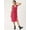 Pink, variant on Women’s Printed Viscose Rayon Dress V Neck Sleeveless Calf Length One Side Slit Regular Wear Light Weighted Casual Summer Dress