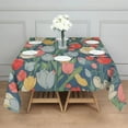 thumbnail image 3 of Pioneer Flower Floral Print Pattern Square Tablecloth,Waterproof Square Table Cover,Wipeable Spillproof Washable Table Cover for Home Kitchen Party Decor 52"x52"(132x132cm), 3 of 6