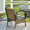 thumbnail image 6 of Upgrade Patio Furniture Set, Seizeen Rattan Outdoor Conversation Bistro Set Cushioned, Garden Porch Deck Table & Chairs Set, Rattan Wicker Patio Set, Gray 4 PCS, 6 of 10