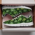thumbnail image 3 of Marijuana Leaf Shoes for Men Women Running Sneakers Breathable Casual Sport Tennis Shoes Gift for Him Her White Size 8, 3 of 5