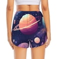 thumbnail image 2 of Lsque Planet Pastel Galaxy Printed Women's Running Shorts with Liner Pockets,Elastic Quick Dry Workout Athletic Gym Yoga Shorts,Womens High Waist Shorts-Small, 2 of 9