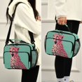 thumbnail image 5 of FORMRS Student Insulated Lunch Bag with Shoulder Strap Reusable Cooler Box for School, Big Pink Cheetah, 5 of 9