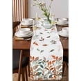 thumbnail image 4 of Orange Green Botanical Burlap-Cotton Table Runner 90 Inches Long,Vintage Pastoral Leaf Farmhouse Table Runners,Outdoor Dining Tablecloths Decor for Baby Shower Party Wedding 13x90, 4 of 9