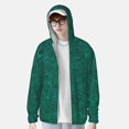 thumbnail image 2 of Gaeub Teal Marble Men's and Women's UPF 50+ Long-Sleeved Sun Protection Clothing, Fishing Shirt Long Sleeve Zip-X-Large, 2 of 7