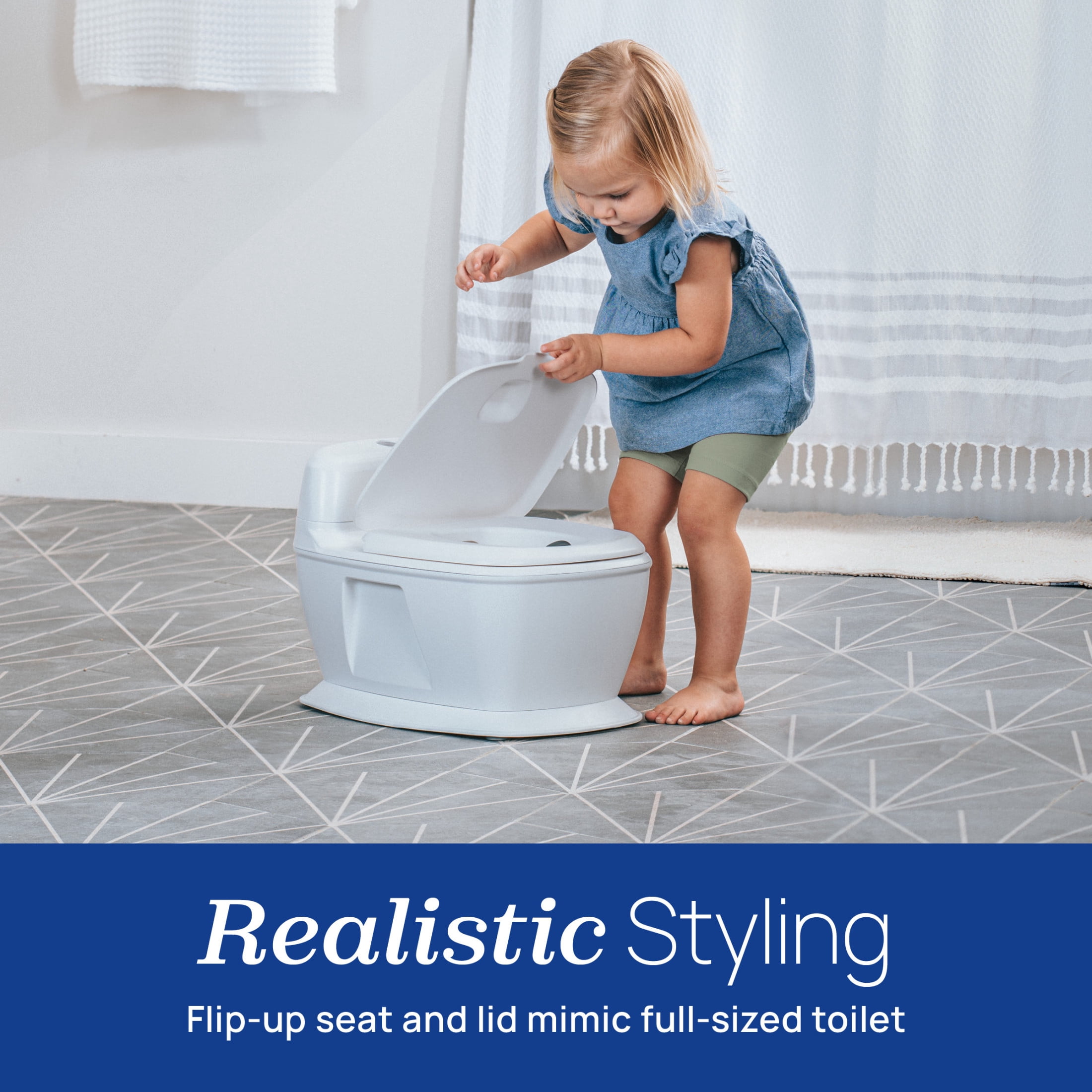 Chicco Toddler Training Toilet with Removable Bowl, Lights & Flushing Sounds - White, New