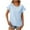 Light Blue, variant on Tops for Women Fashion Solid Color Casual Spring And Summer New Loose Thread Stitching Round Neck Short Sleeved T Shirt