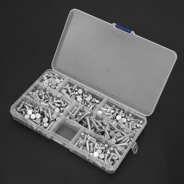Flat Head Solid Rivet, Lat Head Solid Aluminum Rivet, 350pcs Long Service Life, Corrosion Resistance For Factory Home School Office