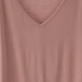 thumbnail image 4 of BLVB Women's Sleep T-Shirt Short Sleeve V-Neck Pajama Top Solid Color Soft Loungewear Tunic Tee Shirts Base Layer, 4 of 4