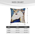 thumbnail image 2 of KLL Starry White Horse Decorative Throw Pillow Covers Velvet Soft for Couch Sofa Bedroom Living Room Outdoor (No pillow core)- 16"x16", 2 of 5