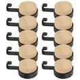 thumbnail image 4 of GETAJGHSD 10Pcs Black Round Head Wall Hanging Hooks Heavy Duty Adhesive for Home Use, 4 of 8