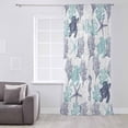 thumbnail image 3 of Teal Blue Coastal Semi Sheer Curtains Drapes for Living Room,Bedroom,French Doors Window 45 Inches Long,Sea Turtle Nautical Coral Summer Beach Rod Pocket Chiffon Curtain Drapery Voile Drape Panel, 3 of 6