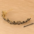thumbnail image 2 of 1 Corona de cristal barroca de lujo, clásica, con diamantes de imitación, estilo reina, para el cabello, color negro., 2 of 7