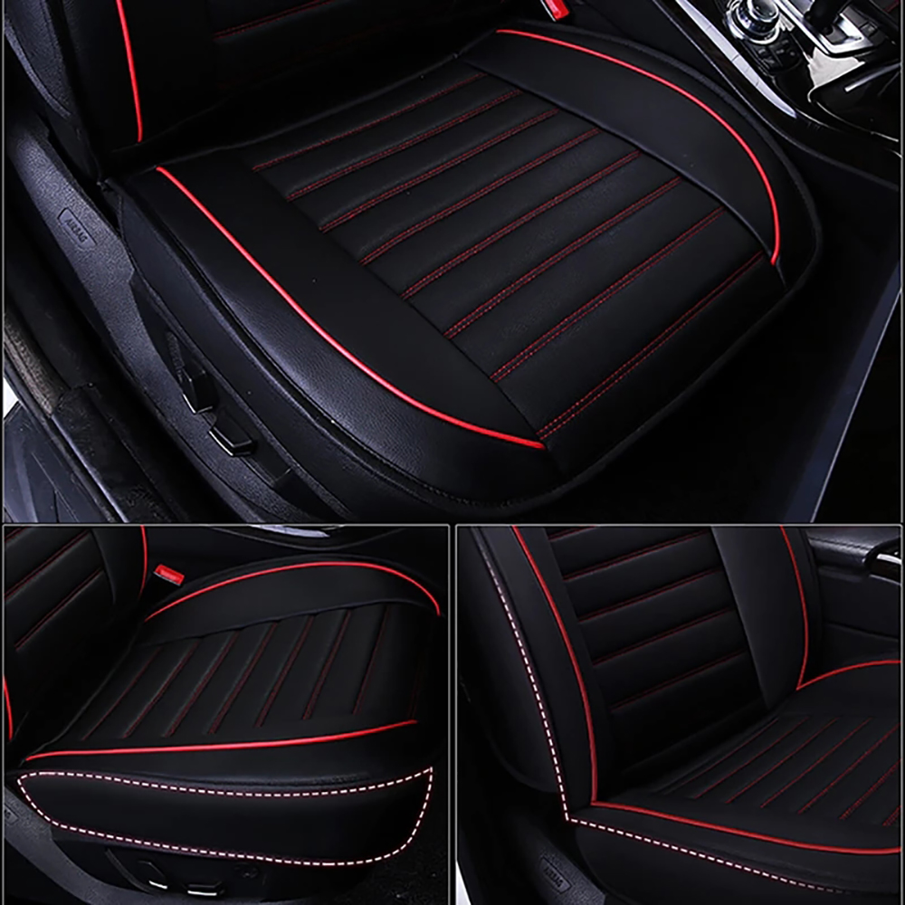 PEPWELL 5Pack Nappa Leather Full Set Car Seat Covers, Universal Fit for Cars/SUV/Sedans, Waterproof Breathable 3D Luxury Design with Airbag Compatibility
