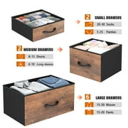 GIKPAL 10 Drawer Dresser, Chest of Drawers for Bedroom Fabric Dressers with Side Pockets and Hooks, Brown