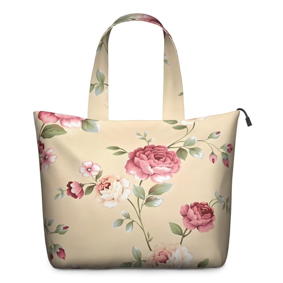 Pioneer Flower Floral Print Pattern Travel Tote Bags for Women Carry On,Large Weekender Bags for Women Travel,Multi Functional Duffle Bag for Work,Shopping,Sports