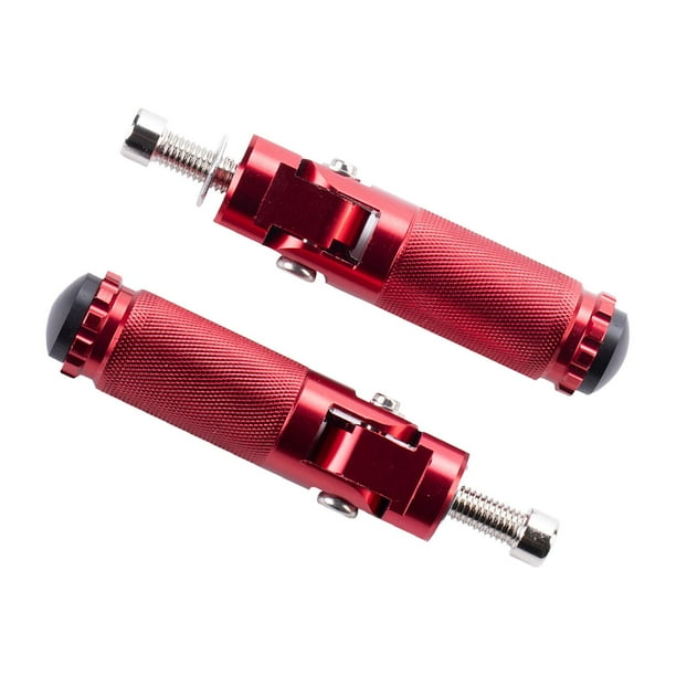 2 clavijas de pie para de motocicleta, reposapiés trasero rojo, montaje, clavijas de pie universales para trasero de motocicleta