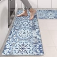 thumbnail image 2 of Kitchen Rugs Sets Of 2,Blue Ethnic Geometric Pattern Anti Fatigue Kitchen Mat Rugs Non Slip Washable,Decorative Kitchen Floor Mats for Kitchen,Sink,Laundry,17"X47", 2 of 5