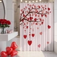 thumbnail image 3 of Valentine's Day Bathroom Shower Curtains with Hooks, Red Love Tree Heart Petal Pink Ombre Romantic Waterproof Fabric Washable Shower Curtain for Home Hotel Bathtub Decor 72x72 Inch, 3 of 9